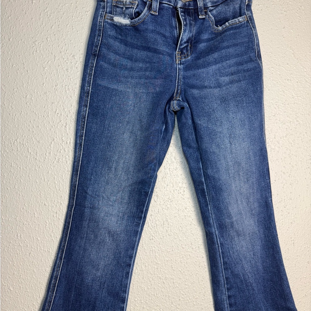 Flying Monkey Mid-Rise Cropped Blue Flare Jeans Size 24
